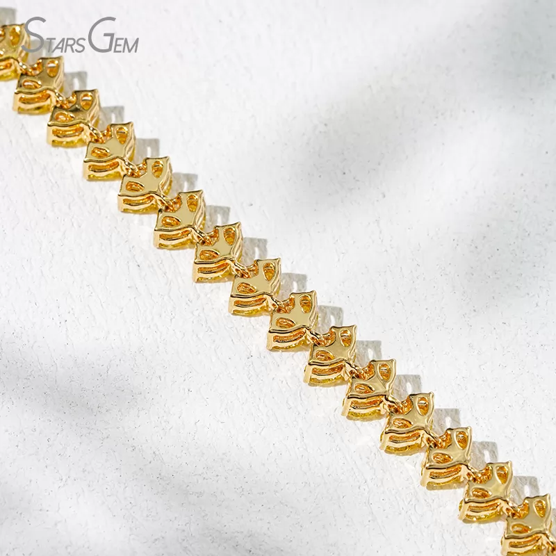 2×3mm Pear Cut Yellow Lab Grown Diamond 18K Yellow Gold Tennis Bracelet
