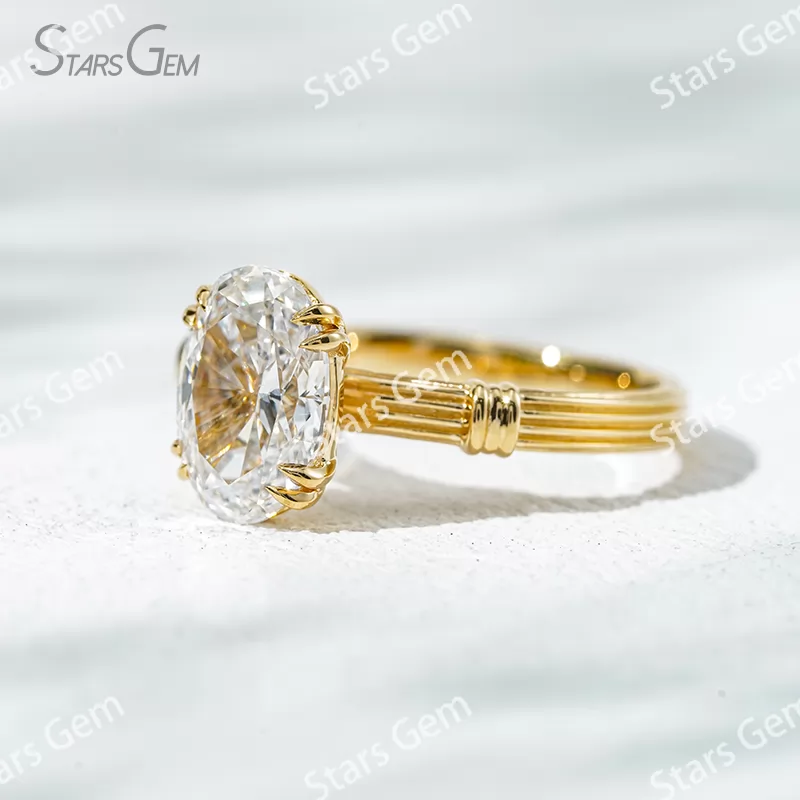 Double Claw Set 18K Solid Gold With NGTC Certified 2.3 Carat Oval Cut Lab Diamond Solitaire Engagement Ring