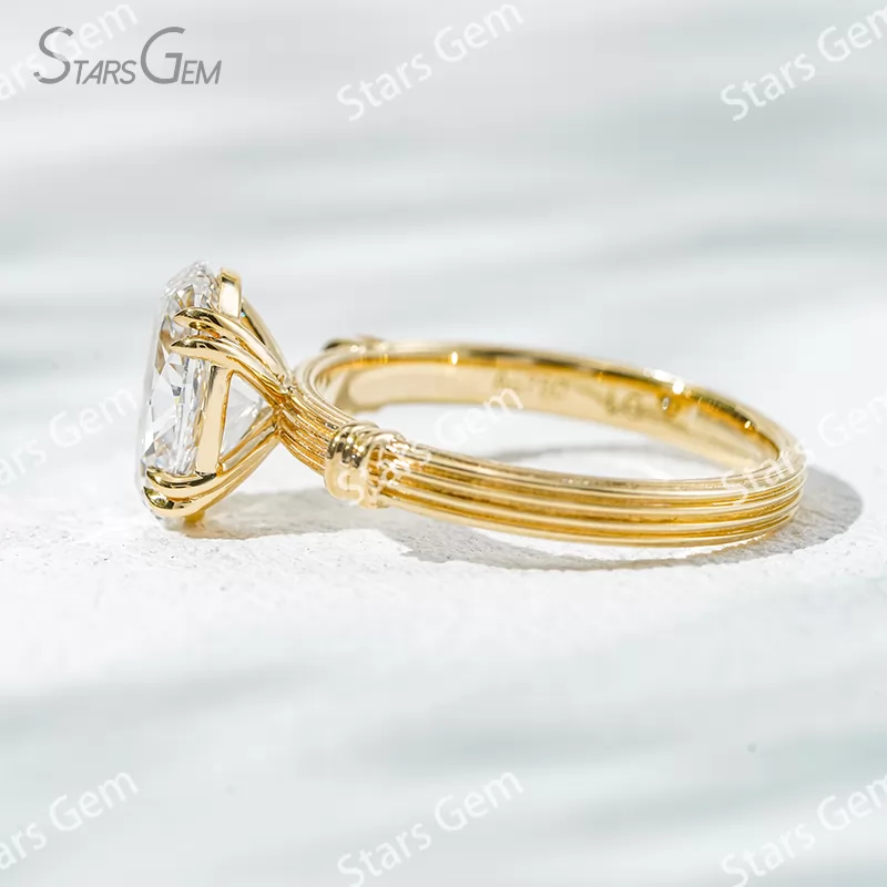 Double Claw Set 18K Solid Gold With NGTC Certified 2.3 Carat Oval Cut Lab Diamond Solitaire Engagement Ring
