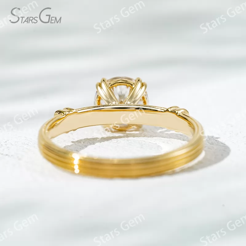 Unique Double Claw Set 18K Solid Gold with NGTC Certified 1.2 Carat Round Brilliant Cut Lab Diamond Solitaire Engagement Ring