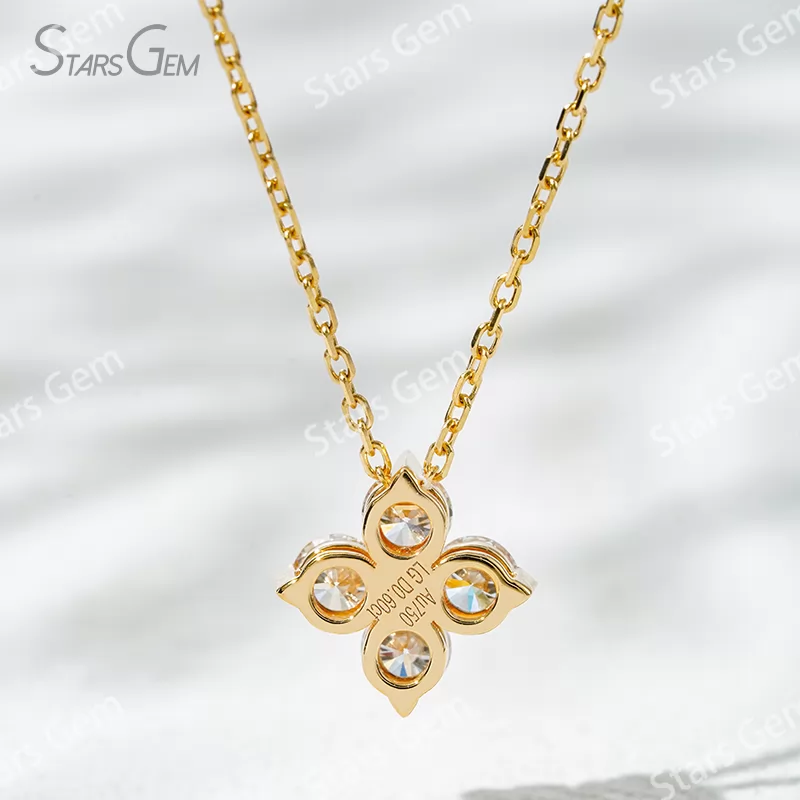 3.4mm Round Brilliant Cut Lab Grown Diamond 18K Yellow Gold Diamond Pendant Necklace