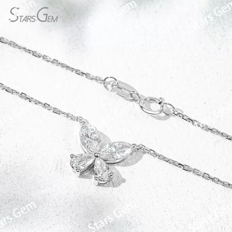 3.6×7mm Marquise Cut & 3×5mm Pear Cut Lab Grown Diamond 18K Gold Diamond Pendant Necklace