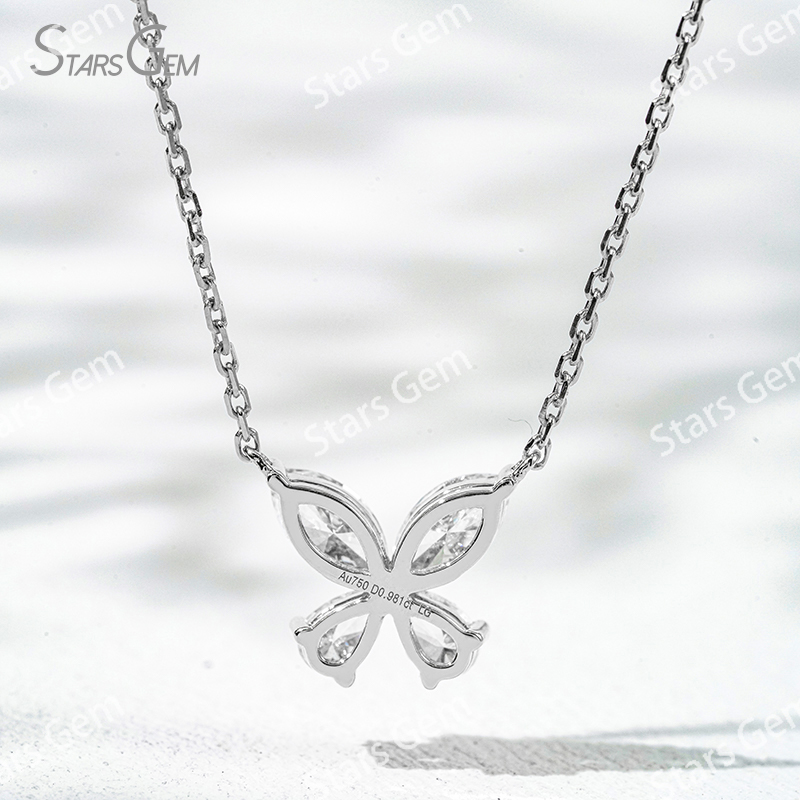 3.6×7mm Marquise Cut & 3×5mm Pear Cut Lab Grown Diamond 18K Gold Diamond Pendant Necklace