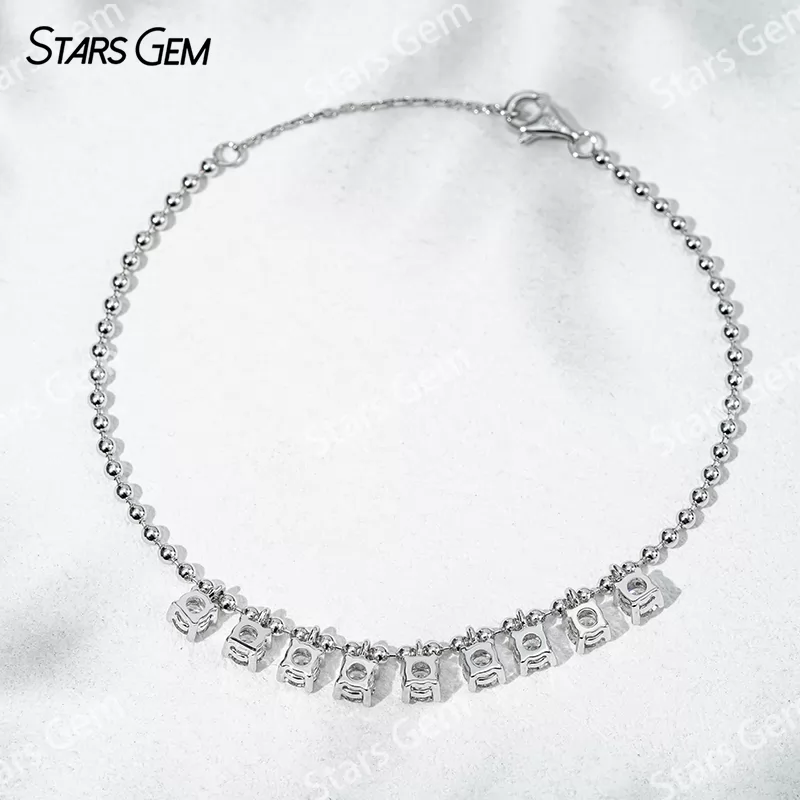 3.7mm Round Brilliant Cut Lab Grown Diamond 18K Gold Diamond Bracelet