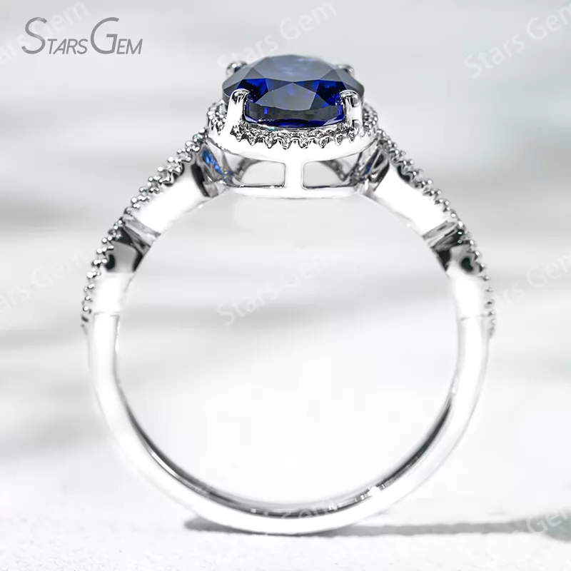 7×9mm Oval Cut Lab Gemstones 18K Gold Solitaire Engagement Ring
